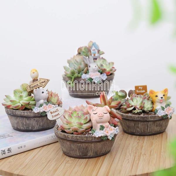 Chậu gỗ hình thú đáng yêu (R7A9K0-32)