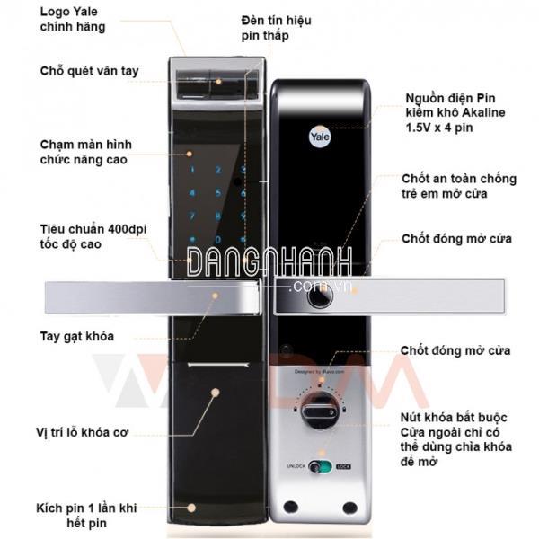 Khóa Điện Tử Yale YDM4109+ Black Vân Tay - Bluetooth