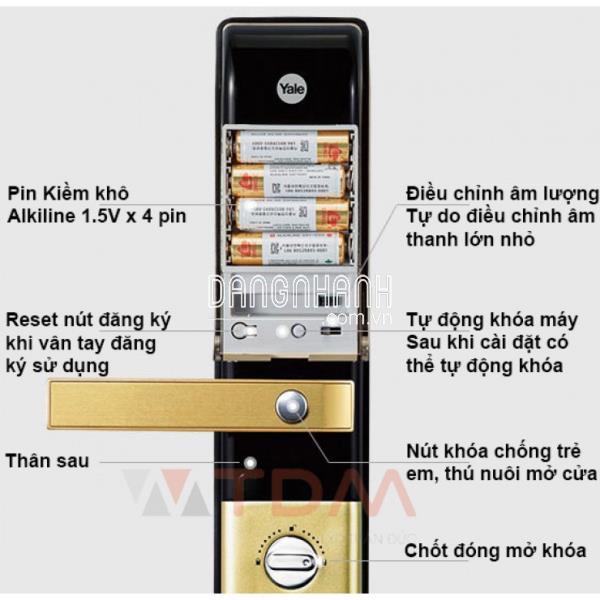 Khóa Điện Tử Yale YDM4109+ Gold Vân Tay