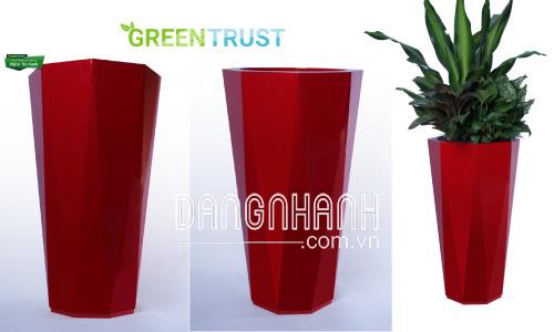 Chậu gỗ nhựa Composite bát giác vát đáy 18 mặt WPL-424