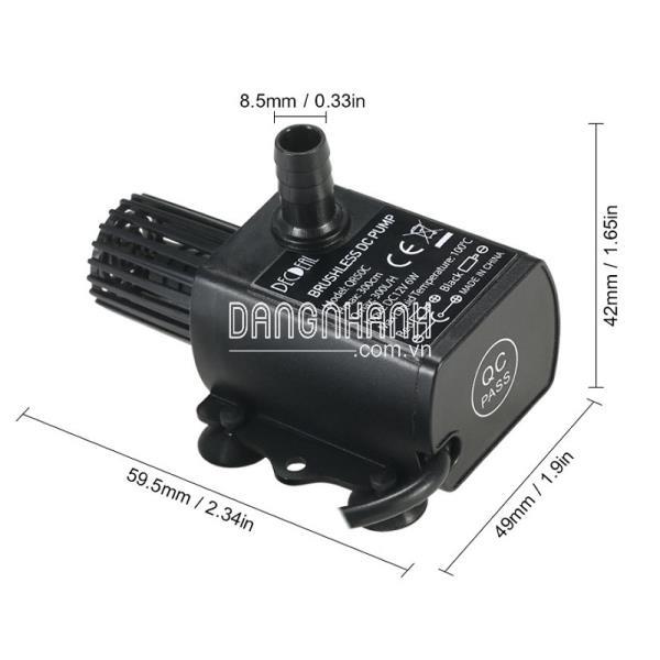 Bơm chìm không chổi than siêu êm - 12v- 6w- đẩy cao 3m - 300l/h