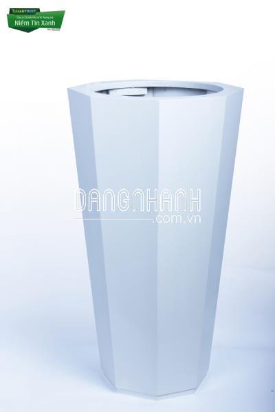 Chậu gỗ nhựa Composite bát giác vát đáy 18 mặt WPL-424