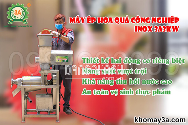 Máy ép hoa quả công nghiệp inox 3A3kw