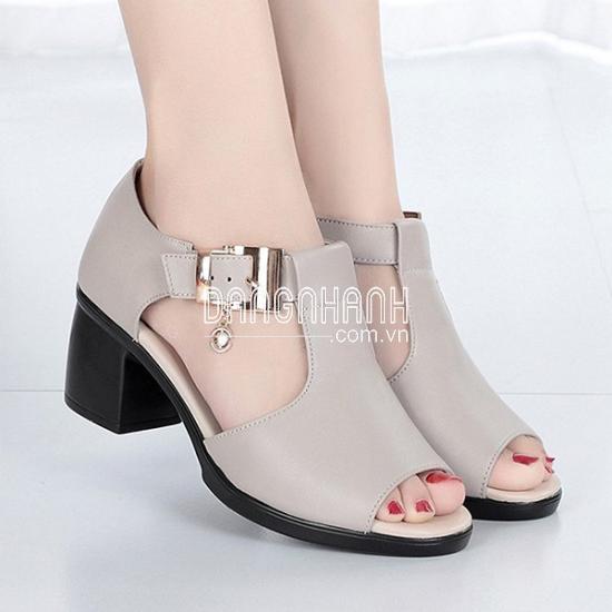 Giày Sandal Nữ Cao Gót Phong Cách Hàn Quốc SDAN115 Ghi