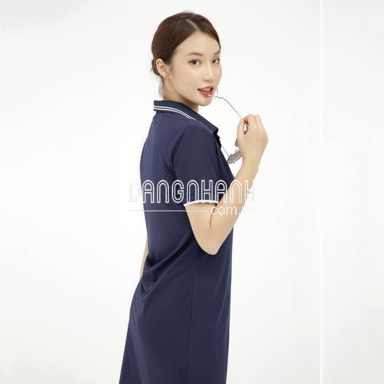 Đầm polo thêu Positive thời trang GUMAC DA1007-XDEN