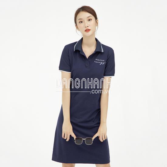 Đầm polo thêu Positive thời trang GUMAC DA1007-XDEN