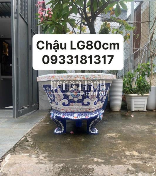 chậu hoa đắp mảnh sành sứ - cẩn miểng chén dĩa thủ công