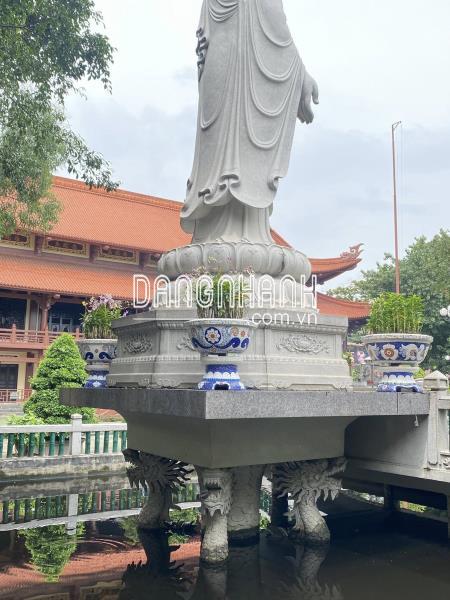 chậu hoa đắp mảnh sành sứ - cẩn miểng chén dĩa thủ công