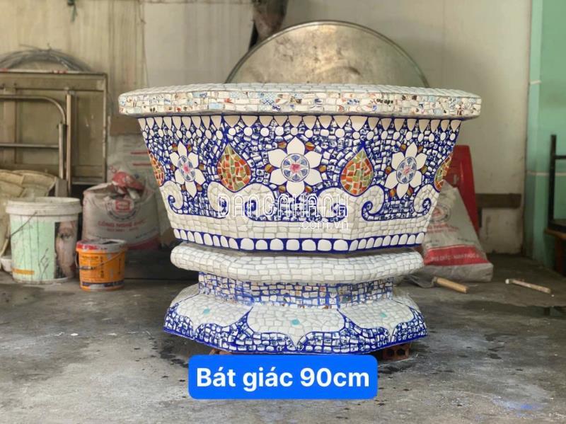 Cơ sở chậu hoa Thế Sơn - chậu hoa dán sành sứ - chậu khảm sành - cẩn miễng