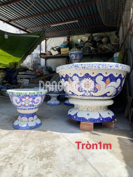 Cơ sở chậu hoa Thế Sơn - chậu hoa dán sành sứ - chậu khảm sành - cẩn miễng