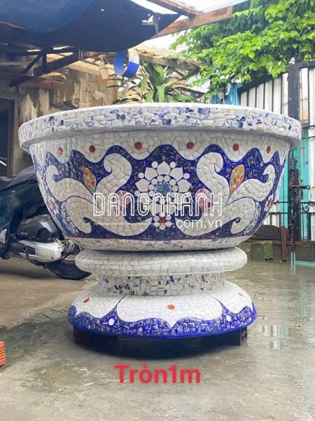 Cơ sở chậu hoa Thế Sơn - chậu hoa dán sành sứ - chậu khảm sành - cẩn miễng