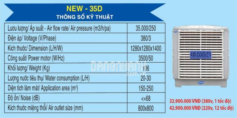 Máy làm mát nhà xưởng NEW-35D (220v/12 cấp)