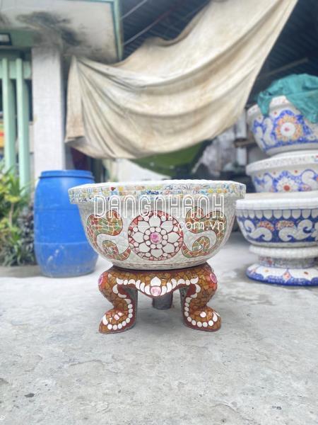 Cơ sở chậu hoa Thế Sơn - chậu hoa dán sành sứ - chậu khảm sành - cẩn miễng