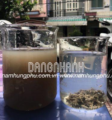 Ép bùn nước thải bằng polymer NHP3962 (malaysia)