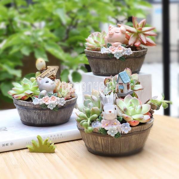 Chậu gỗ hình thú đáng yêu (R7A9K0-32)