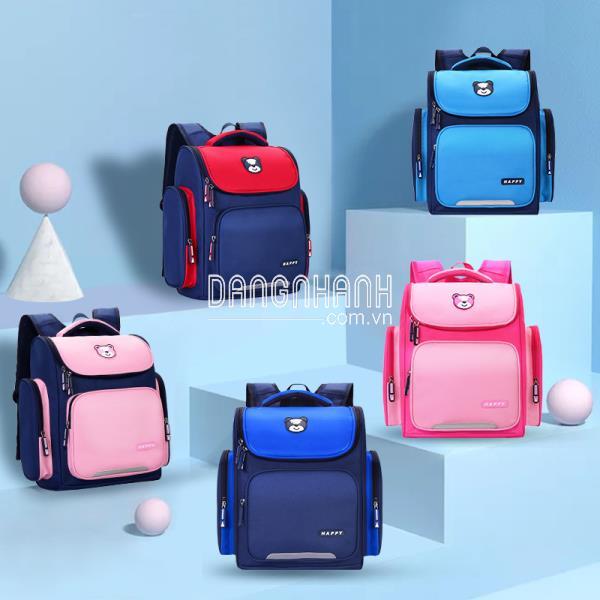 Balo happy hình gấu cho bé 40x29x18cm