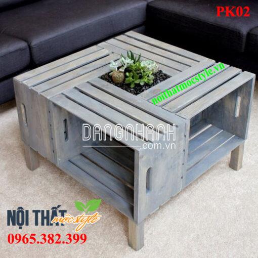 Bàn ghế phòng khách PK02 đẹp mộc mạc, giá rẻ