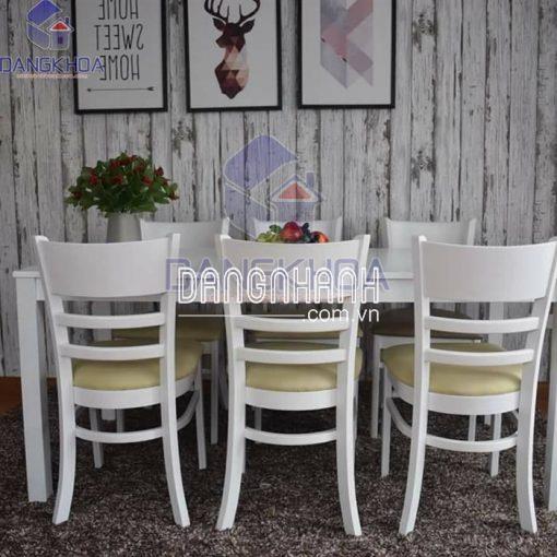 Bộ bàn ăn cabin 6 ghế màu trắng – BADK26