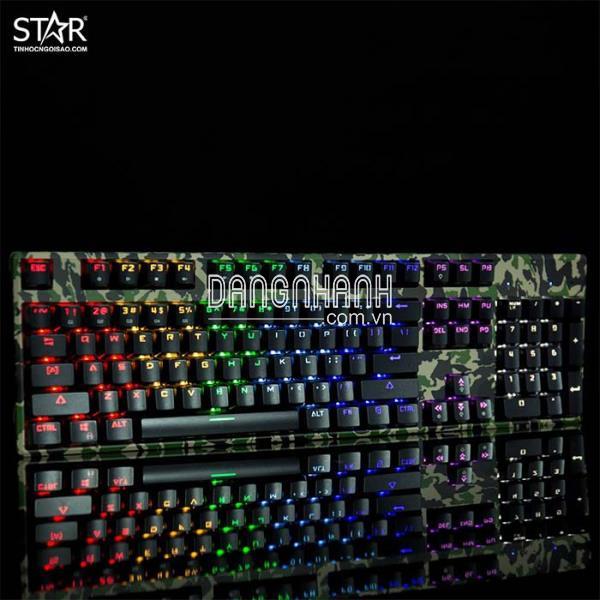 Combo Phím Chuột Tai Nghe Motospeed GS700 Camo Rainbow Gaming (Xanh Lá)