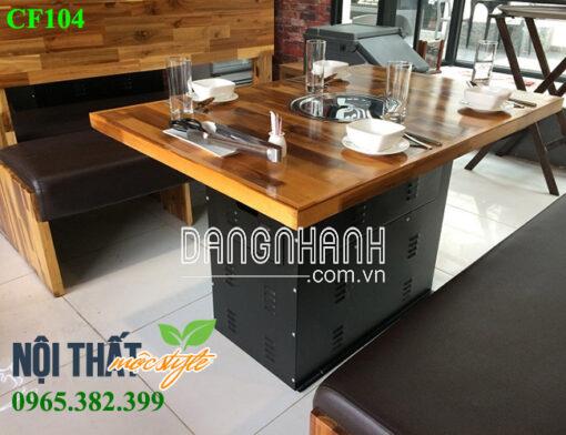 Bàn ghế lẩu nướng CF104 đẹp sang trọng cho nhà hàng