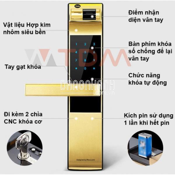 Khóa Điện Tử Yale YDM4109+ Gold Vân Tay