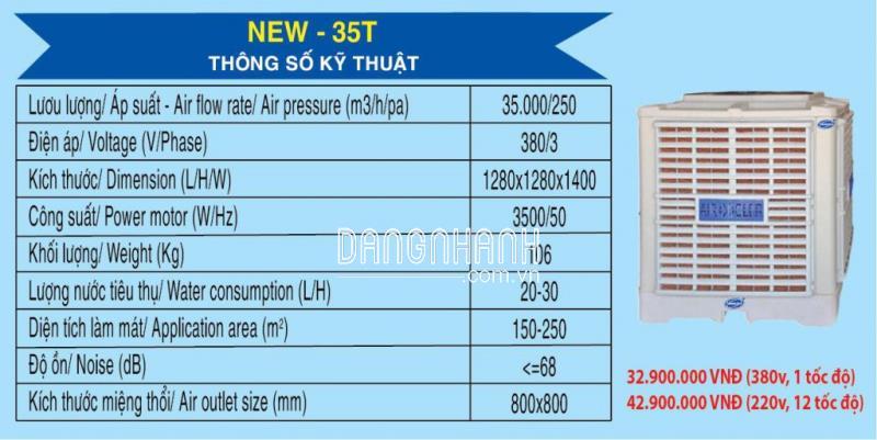 Máy làm mát nhà xưởng NEW-35T (220v/12 cấp)