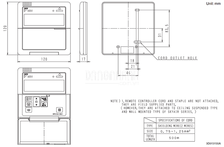 Điều Khiển BRC301B61 Cho Thiết Bị HRV Daikin