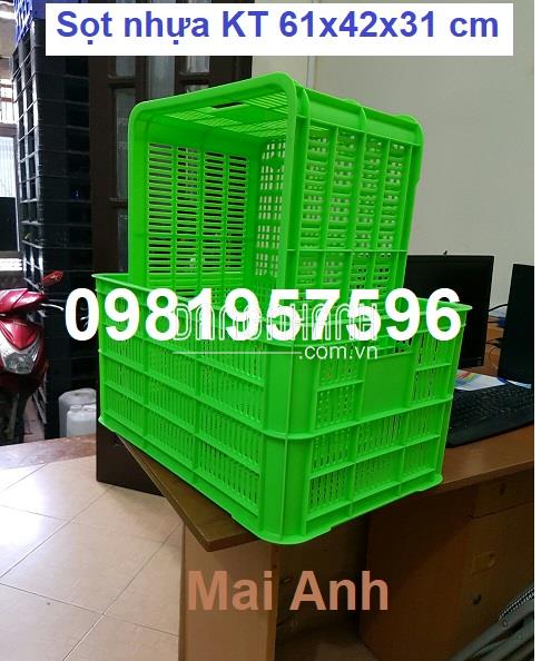 Sọt nhựa, sóng nhựa hở, rổ nhựa công nghiệp, nhựa nguyên sinh, sọt nhựa cao 31