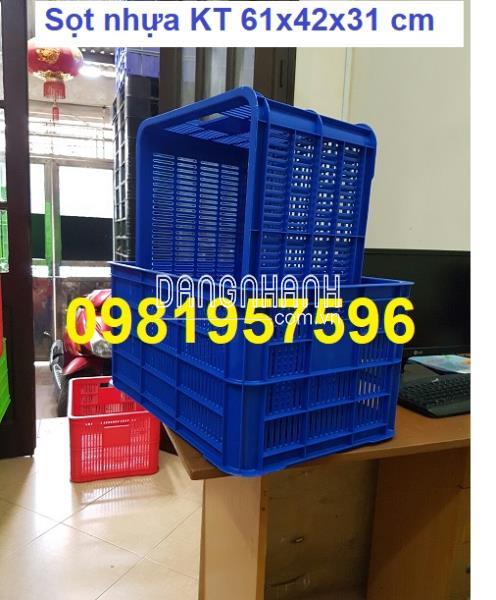 Sọt nhựa, sóng nhựa hở, rổ nhựa công nghiệp, nhựa nguyên sinh, sọt nhựa cao 31