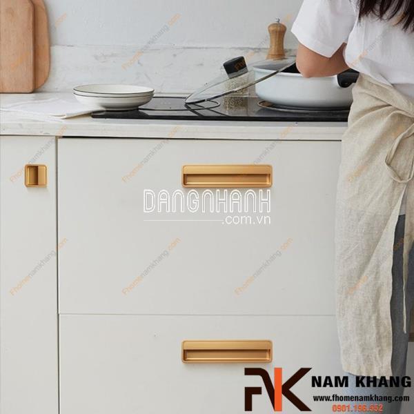 Tay nắm âm tủ thanh trơn hiện đại NK462 | Zalo 0901 196 552