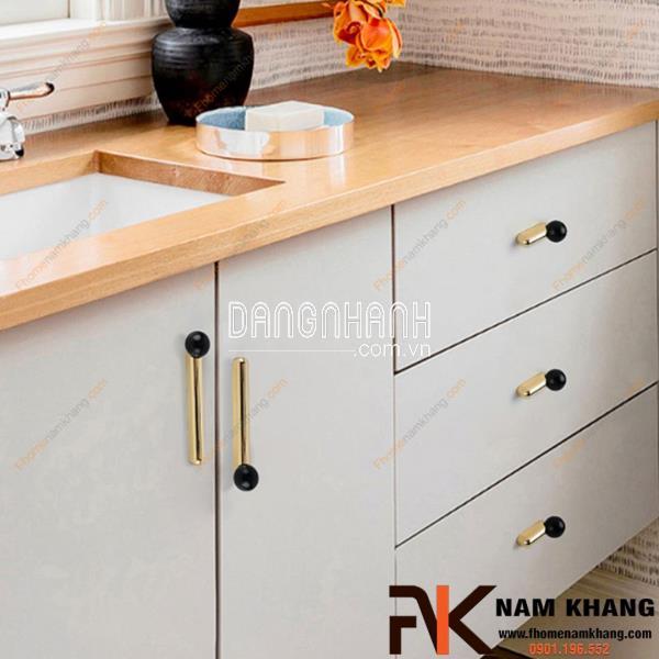 Tay nắm tủ dạng thanh tròn phối hợp NK393 | Zalo 0901 196 552