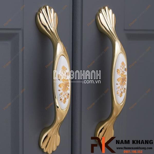 Tay nắm tủ hợp kim phối sứ trắng cao cấp NK019 | Zalo 0901 196 552