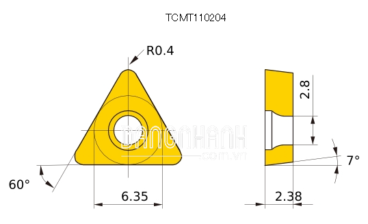 Dao tiện TCMT110204-NX2525