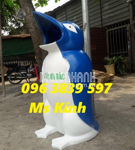 Thùng hình chim cánh cụt, thùng rác hình thú đẹp giá rẻ - 096 3839 597 Ms Kính
