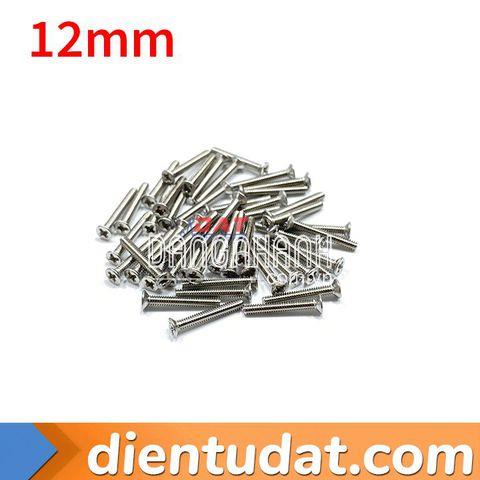Vít Đầu Bằng Thép Không Gỉ M2 12mm 14mm - 50 con