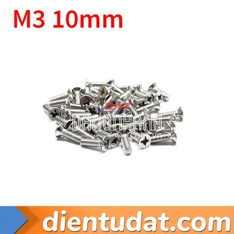 Vít Đầu Bằng Thép Không Gỉ M3 5mm 10mm 16mm 20mm - 50 con