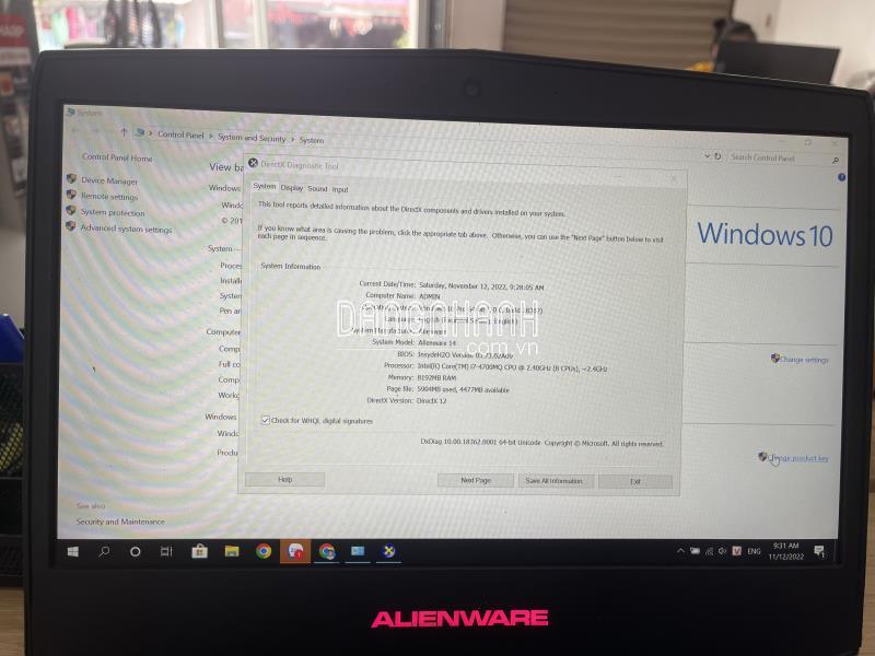 Cần bán Dell Alienware 14 i7 4700MQ/8G/SSD 128G