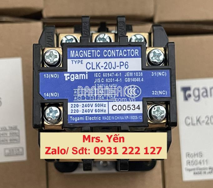 CLK-20J-P6 Contactor Togami chính hãng giá rẻ toàn quốc