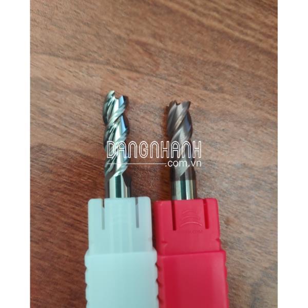 Dao phay ngón góc xoắn 55 độ DT8*DL8*LL20*LT60*4F,lưỡi màu vàng