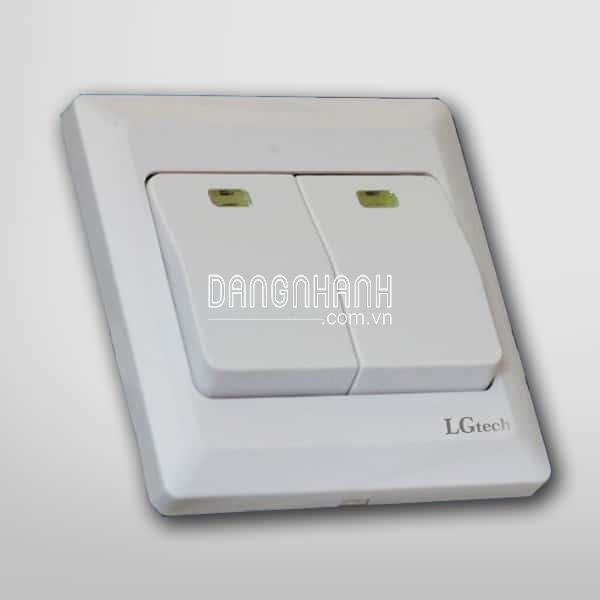 Công tắc điện đôi mặt vuông chất lượng | LG-BS2BS-01WP