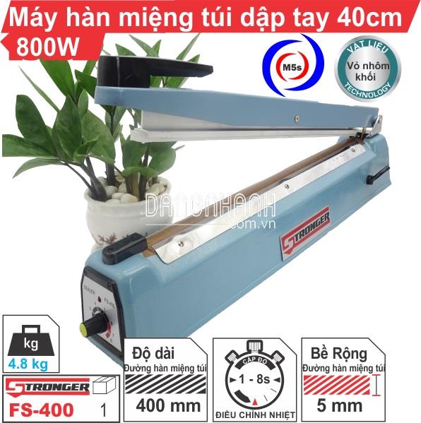 Máy hàn miệng túi dập tay mini STRONGER FS-400 [Vỏ nhôm đúc]