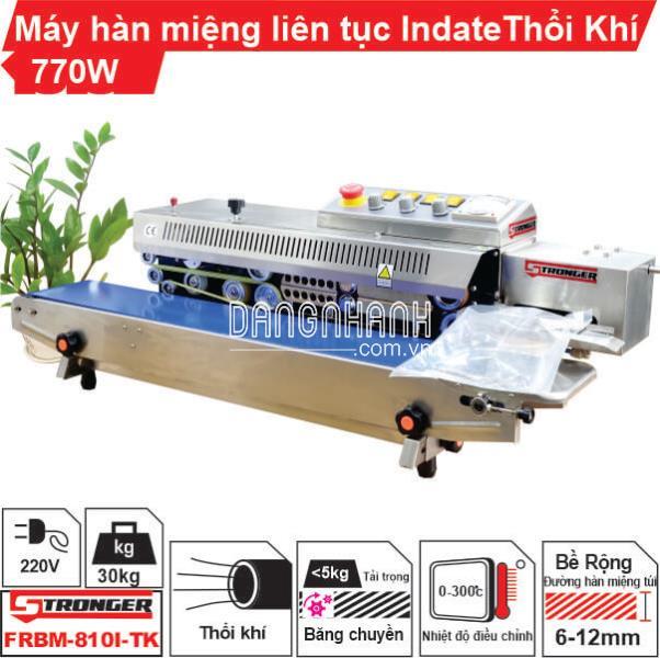 Máy hàn miệng túi liên tục thổi khí có in date STRONGER FRBM-810I-TK