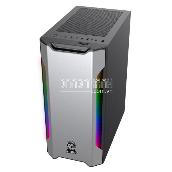 Vỏ Case E-DRA DA VINCI 1401 (Mặt trước nhôm nguyên tấm, 2 dải Led ARGB digital)