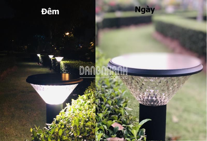 Đèn năng lượng mặt trời sân vườn tích hợp ánh sáng trắng và vàng có remote L1N