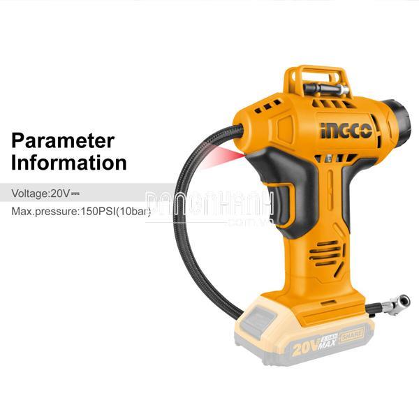 Dụng cụ kiểm tra lốp xe Ô tô dùng pin Lithium Ingco
