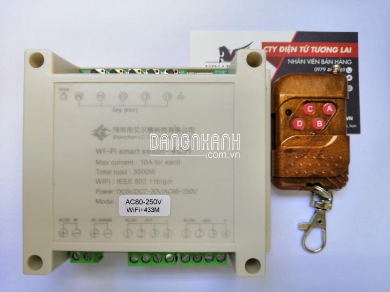 Mạch Điều Khiển Công Tắc Từ Xa Bằng Remote, WiFi, 3G, 4G 4 Kênh (Hàng Đặc Biệt)