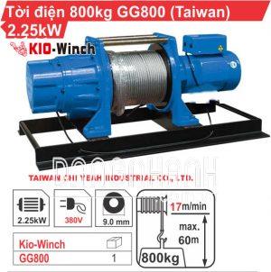TỜI ĐIỆN 800KG KIO WINCH GG-800