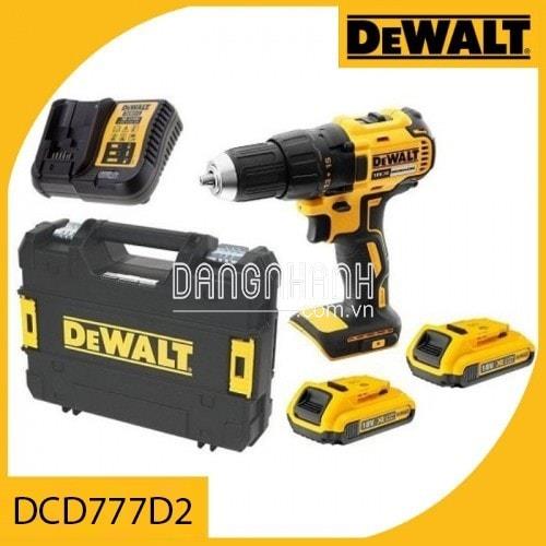 Máy khoan vặn vít pin sạc Dewalt DCD777D2 18V/ 2.0Ah - 2 pin