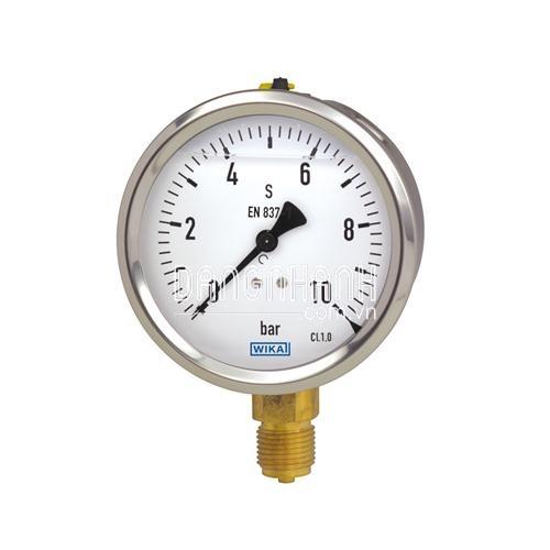 Đồng hồ áp suất WIKA chân đồng 213.53.100-10 bar