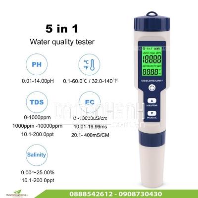 Bút đo 5 chức năng ( pH / Mặn / EC / TDS / Nhiệt độ )